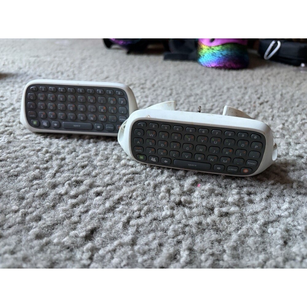 (2) Official Microsoft Xbox 360 Chatpad Keyboard! ~ Works Great! ~ Authentic!